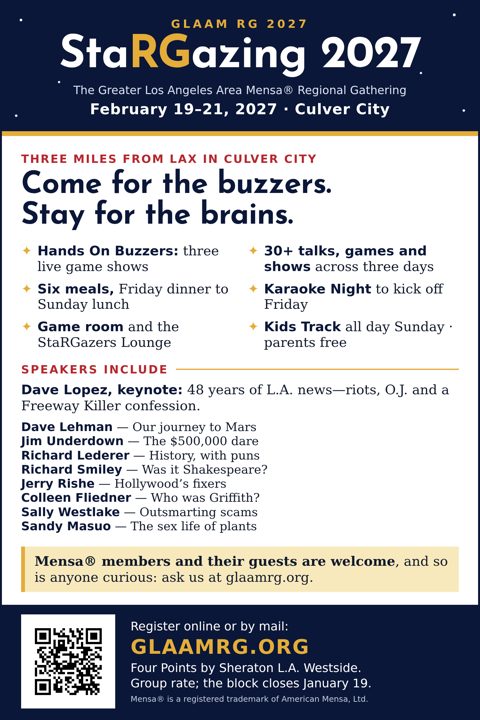 5-inch-wide page ad for StaRGazing 2027