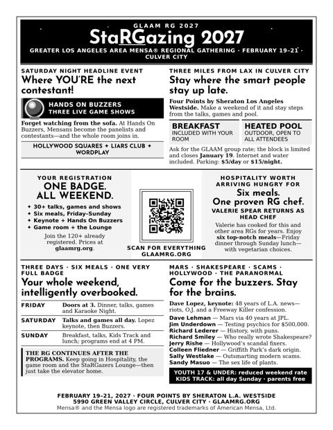 Full page ad for StaRGazing 2027