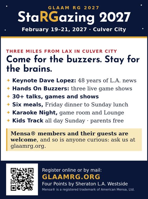 Quarter page ad for StaRGazing 2027